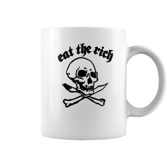 Eat The Rich Skull Crossbones Gift Coffee Mug | Favorety AU