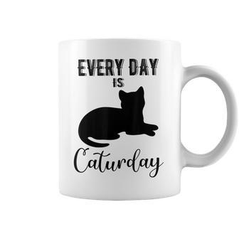 Everyday Is Caturday Funny Black Cat Lovers Gifts Coffee Mug | Favorety DE