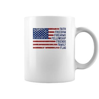 Faith Freedom Firearms Fellowship Friends Family Flag Coffee Mug | Favorety