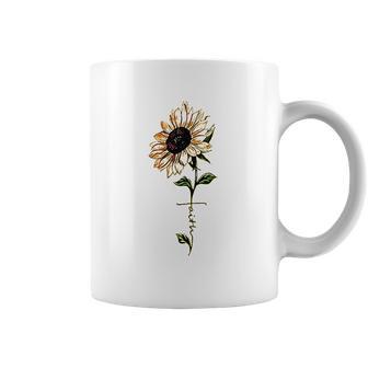 Foulian Sunflower Faith Cross Faith Christian Coffee Mug | Favorety