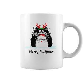 Fun Cat Merry Fluffmas Reindeer Christmas Kitten Meowlover Coffee Mug | Favorety