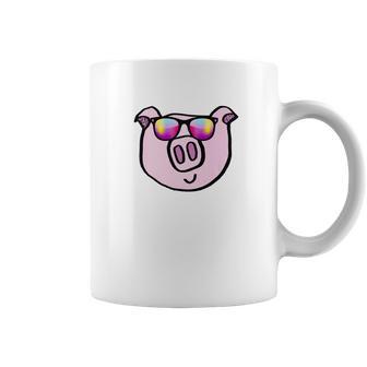 Funny Animal Piggy Face With Sunglasses For Pig Lovers Coffee Mug | Favorety