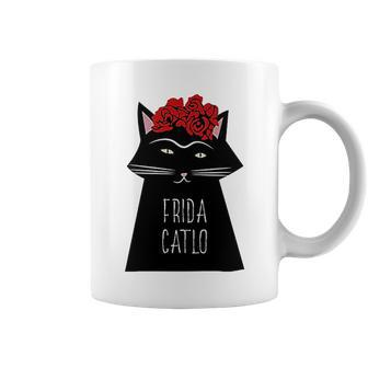 Funny Frida Kahlo Cat Art Coffee Mug | Favorety AU