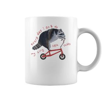 Funny Raccoon On Bike Do Silly Thing Coffee Mug | Favorety