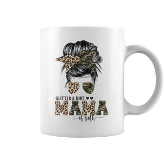 Glitter And Dirt Mama Of Both Leopard Camo Mothers Day Gift Coffee Mug | Favorety AU