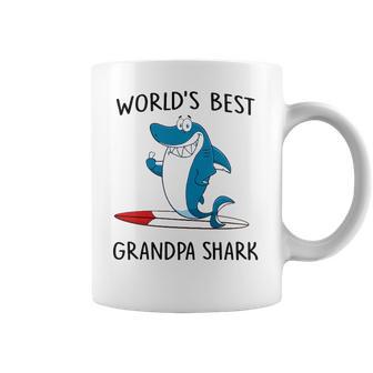 Grandpa Gift Worlds Best Grandpa Shark Coffee Mug | Favorety CA