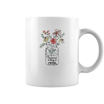 Happiness Is Being Oma Life Flower Artgrandma Coffee Mug | Favorety AU