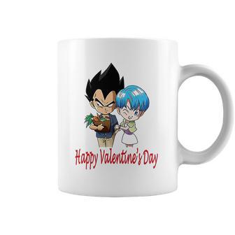 Happy Valentine Day Vegeta And Bulma Couple Coffee Mug | Favorety