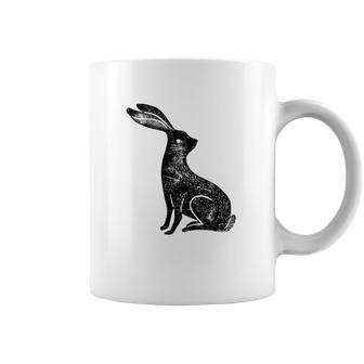 Hare Lino Print Hare Mad March Animal Coffee Mug | Favorety