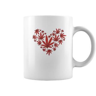 Heart Funny Valentines Day Cannabis 420 Pot Stoner Gift Coffee Mug | Favorety DE