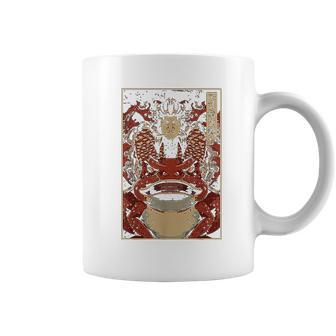 Japanese Artwork Samurai Riding Wild Toad Nippon Kanji Coffee Mug | Favorety UK