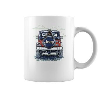 Jeep Copilot Blue Art With Dog Coffee Mug | Favorety CA