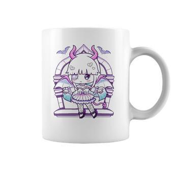 Kawaii Pastel Goth Cute Creepy Girl And Bats Coffee Mug | Favorety CA