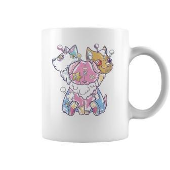 Kawaii Pastel Goth Voodoo Doll Cute Creepy 3 Headed Dog Coffee Mug | Favorety CA