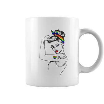 Lgbt Girl Power Pin Up Retro Art By Anne Cha Flag Gay Pride Coffee Mug | Favorety UK