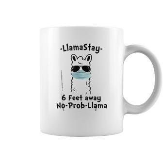 Llamastay 6 Feet Away No Probllama Social Distancing Coffee Mug | Favorety