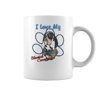 I Love My Bluetick Coonhound Dog Lover Paws Print Coffee Mug | Favorety CA