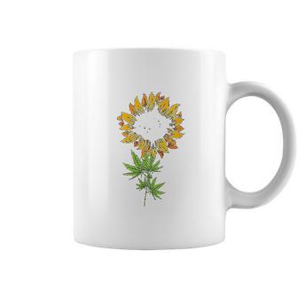 Marijuana Leaf Cannabis Sunflower Cool Stoner Gifts Coffee Mug | Favorety CA