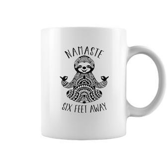 Namaste 6 Feet Away Sloth Social Distancing Coffee Mug | Favorety