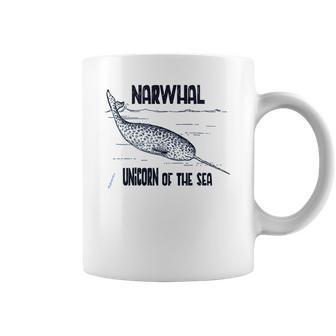 Narwhal Unicorn Of The Sea Humpback Whales Cetaceans Deep Blue Ocean Waves Nautical Marine Mammals Coffee Mug | Favorety DE