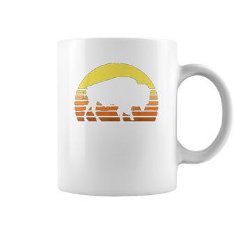 Native American Bison Buffalo Bull Western Indian Retro Sun Coffee Mug | Favorety CA