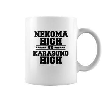 Nekoma High Vs Karasuno High Black Coffee Mug | Favorety