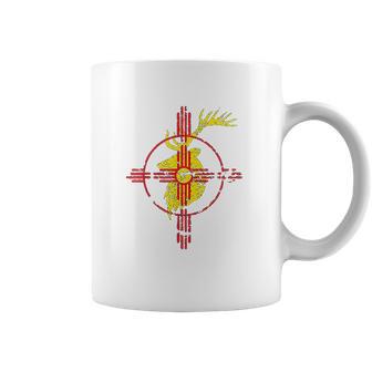 New Mexico State Flag Elk Hunting Zia Symbol Design Coffee Mug | Favorety DE