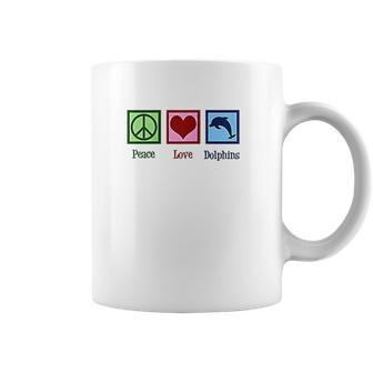 Peace Love Dolphins Coffee Mug | Favorety