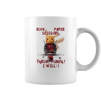 Pikachu Rock Paper Scissors Throat Punch I Will Coffee Mug | Favorety UK