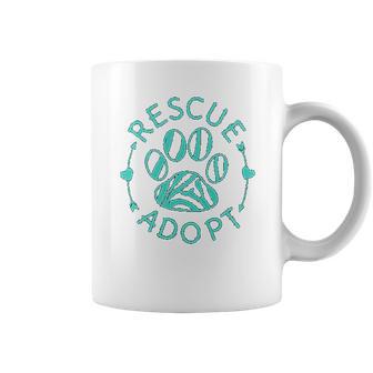 Rescue Adopt Animal Lover Love Cats Dogs Paw Print Coffee Mug | Favorety