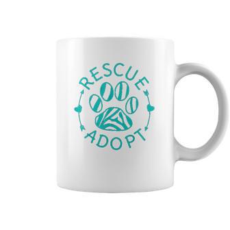 Rescue Adopt Animal Lover Love Cats Dogs Paw Print Gift Coffee Mug | Favorety AU