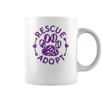 Rescue Adopt Animal Lover Love Cats Dogs Paws Print Lover Coffee Mug | Favorety