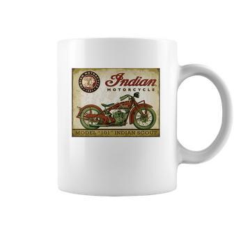 Retro Indian Motorcycle 101 Indian Scout T-Shirt Coffee Mug | Favorety