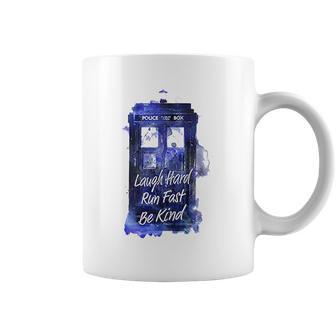 Ripple Junction Doctor Who Laugh Hard Run Fast Watercolor Tardis Junior Coffee Mug | Favorety AU