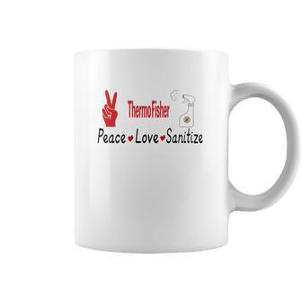 Thermofisher Peace Love Sanitize Coronavirus Shirtsh Coffee Mug | Favorety