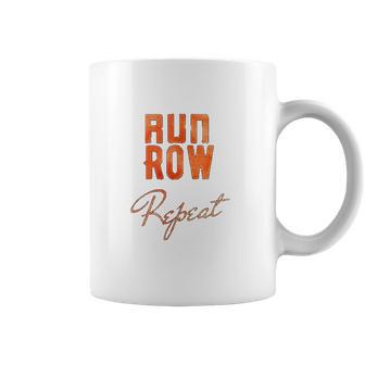 Run Row Repeat Workout With Orange Letters Coffee Mug | Favorety AU