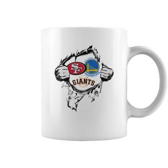 San Francisco 49Ers Golden State Warriors And San Francisco Giants Heartbeatt Shirt T Shirt Tee 1 Coffee Mug | Favorety