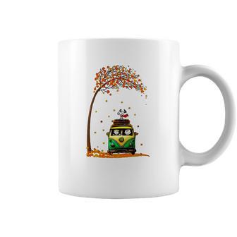 Snoopy With Friends Hippie Car Autumn Leaf Coffee Mug | Favorety UK