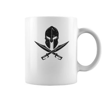 Spartan Helmet Crossed Swords Coffee Mug | Favorety UK