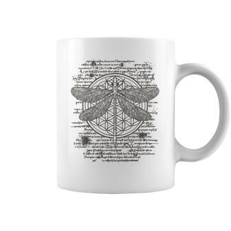 Spiritual Dragonfly Yoga Design Leonardo Da Vinci Vintage Coffee Mug | Favorety