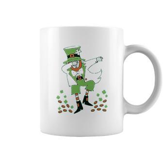 St Patricks Day Clovers Dabbing Leprechaun Youth Kids Coffee Mug | Favorety DE