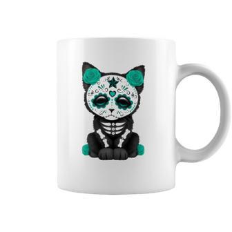 Sugar Skull Cat Day Of The Dead Cat Coffee Mug | Favorety UK