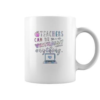 Teachers Can Do Virtually Anything Online Social Distancing Coffee Mug | Favorety DE