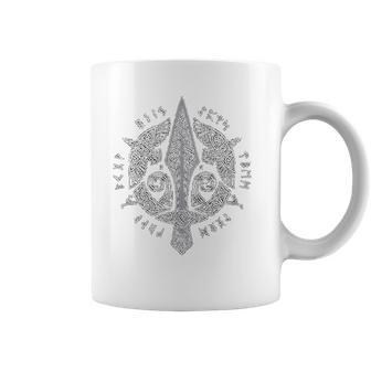 Viking Spear Odin Raven Knot Scandinavian Runes Coffee Mug | Favorety CA