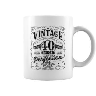 Vintage 40Th Birthday Top For Him 1981 Aged To Perfection Coffee Mug | Favorety UK