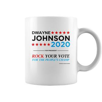 Vote The Rock 2020 President Dwayne Johnson Election Black T-Shirt Coffee Mug | Favorety UK