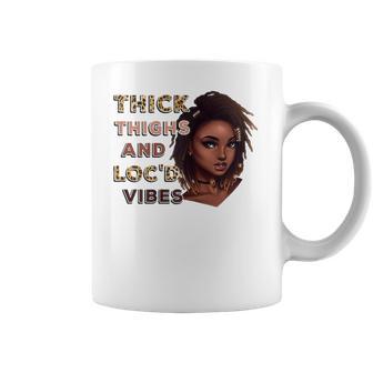 Womens Ygxw Thick Thighs And Locd Vibes Black Woman African Pride Coffee Mug | Favorety DE