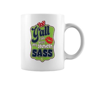 Yall Can Kiss My Southern Sass Southern Charm Collection On A Coral Coffee Mug | Favorety AU