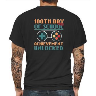 100Th Day Of Homeschool For Gamers Achievement Unlocked Mens Back Print T-shirt | Favorety AU