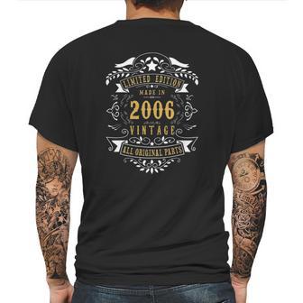 15 Years Old Made Born In 2006 Vintage 15Th Birthday Gift Mens Back Print T-shirt | Favorety UK